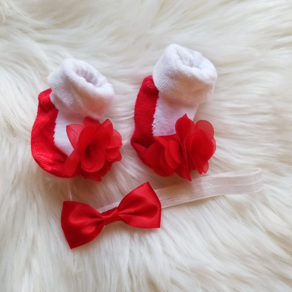 Baby Socks And Matching Hair Ban
